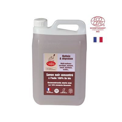 Organic linen black soap 5L French multi-purpose cleaner
