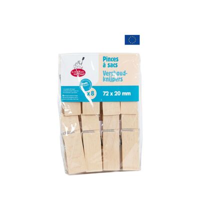 8 wooden bulk bag clips