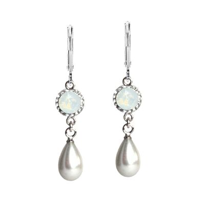 Earrings Greta 925 silver white opal