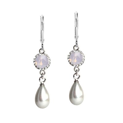 Boucles d'oreilles Greta argent 925 opale d'eau rose