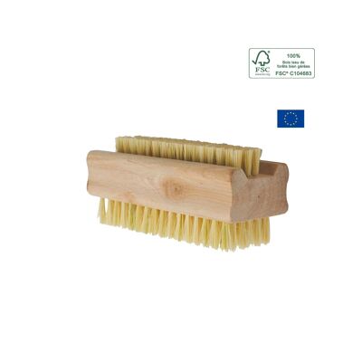 Wood and natural fiber nail brush