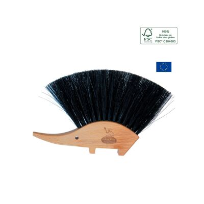 Hedgehog table / furniture brush wood and horsehair