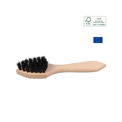 Brosse à cirer noire bois et fibres crin de cheval