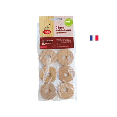 Jetons en cèdre écologiques - Lot de 6