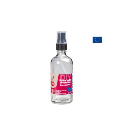 Botella de spray de vidrio blanco de 100 ml.