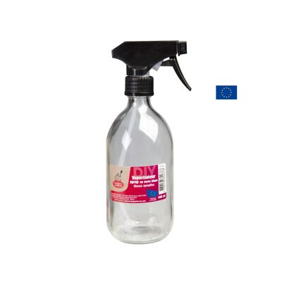 Botella de spray de vidrio blanco de 500 ml.