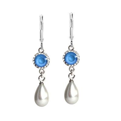 Earrings Greta 925 silver crystal summer blue