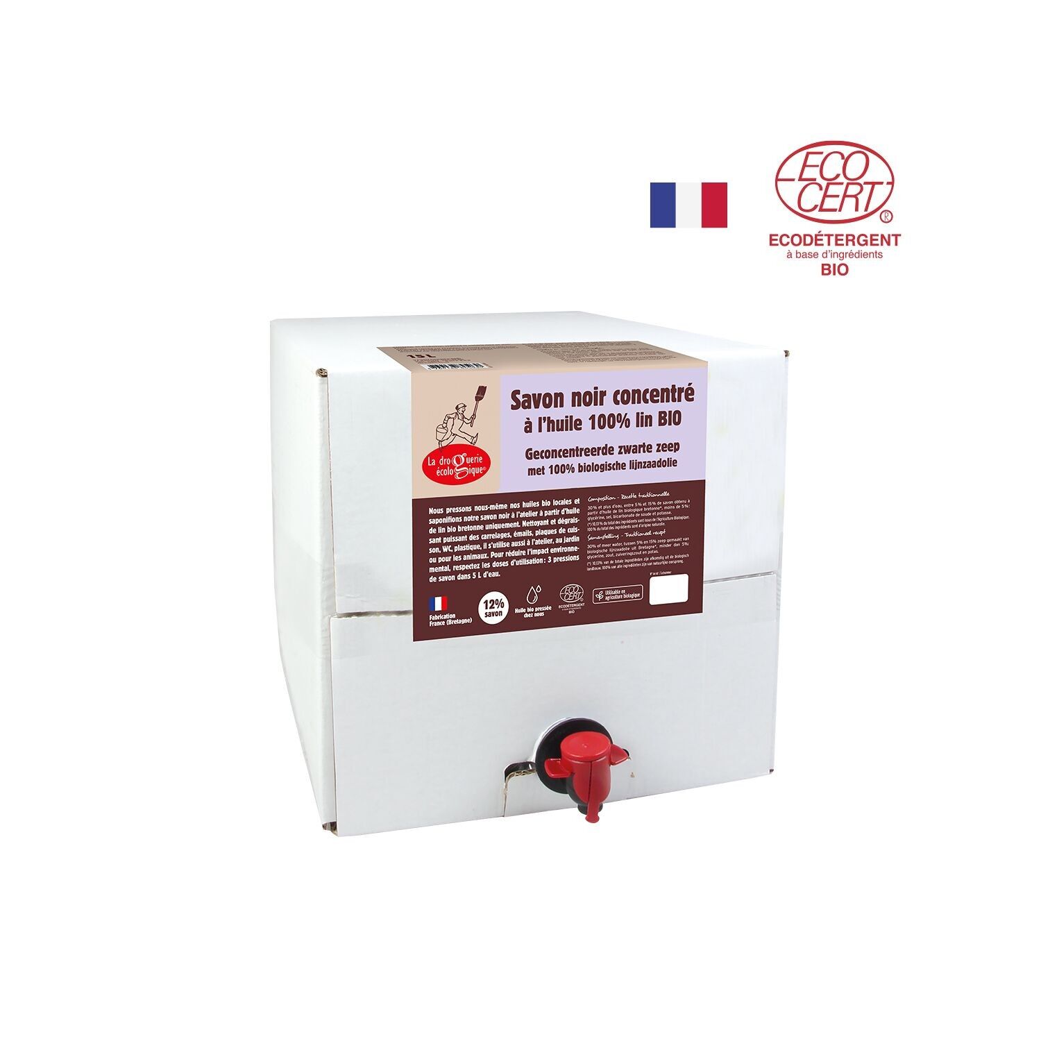 Sapone nero di lino biologico 15L Detergente multiuso francese