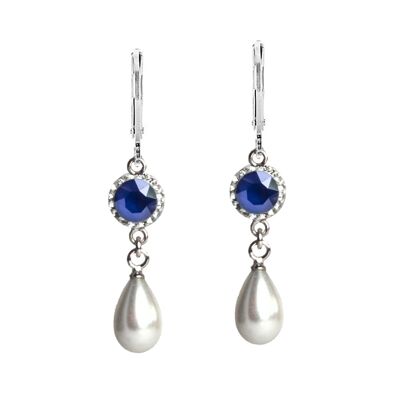 Earrings Greta 925 silver crystal royal blue