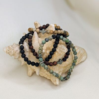 Mixed bracelet in natural stones - KHARTOUM