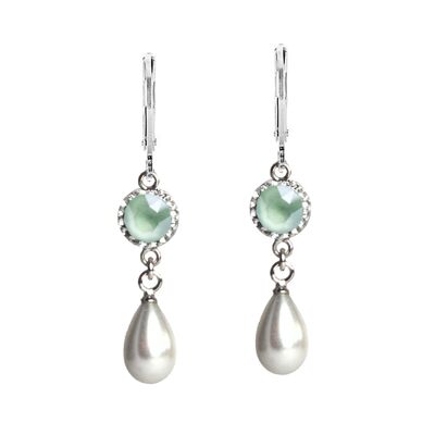 Earrings Greta 925 silver crystal mint green