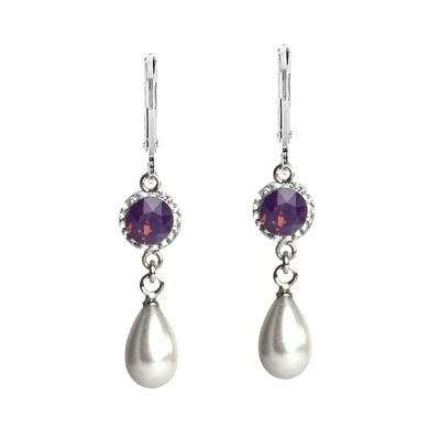 Earrings Greta 925 silver amethyst opal