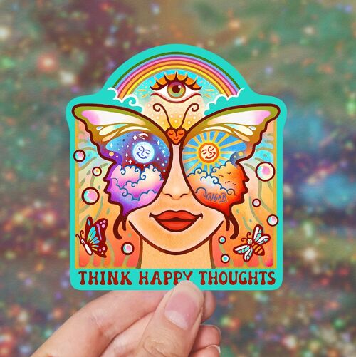 Think Happy Thoughts - Sticker