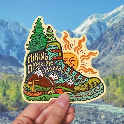 Hiking makes me happy - Sticker