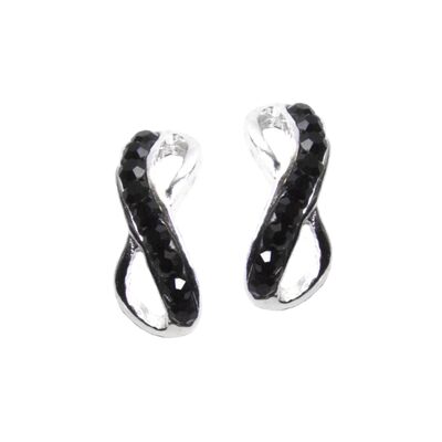 Ear studs Infinity 925 silver jet