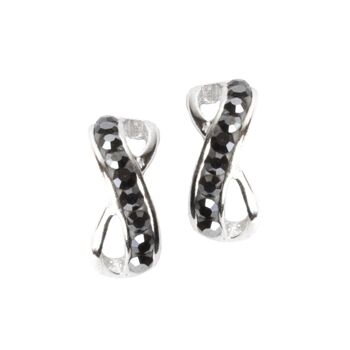 Clous d'oreilles Infinity argent 925 hématite 1