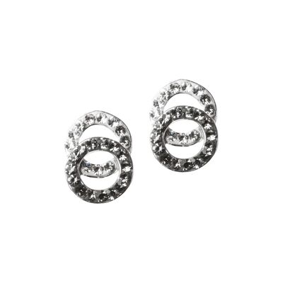 Borchie Doble argento 925 cristallo-diamante nero