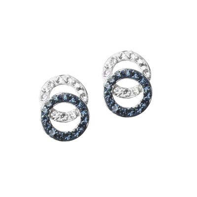 Stud earrings Doble 925 silver crystal-montana