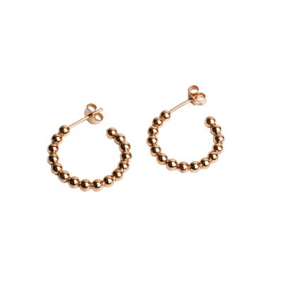 Ball hoop 925 silver rose gold plated 20mm