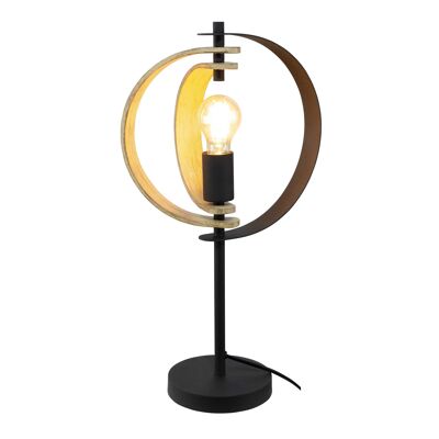 Flamel wood and metal lamp