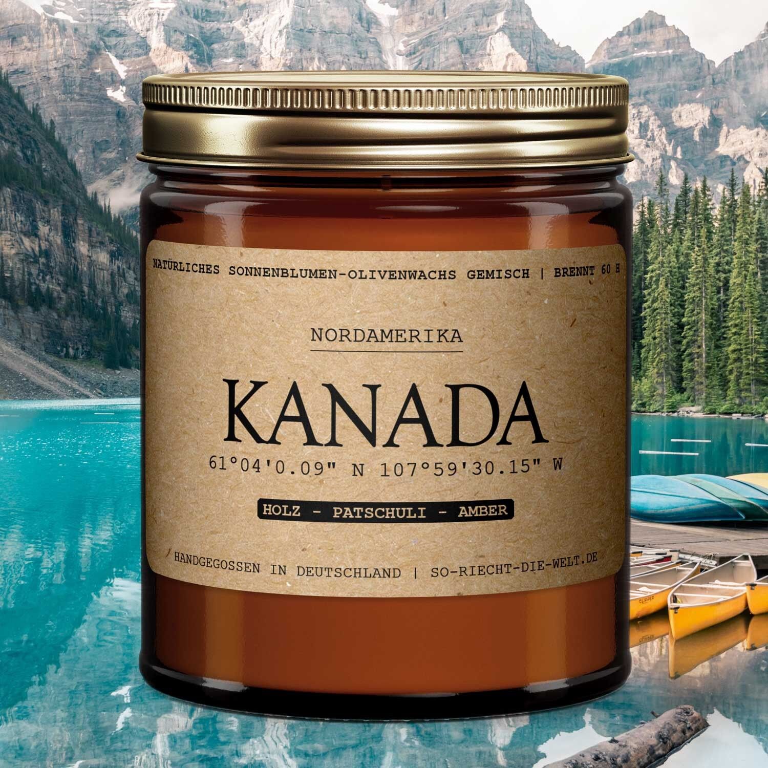 Candela profumata Canada - Legno | Patchouli | Ambra
