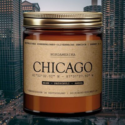 Bougie Chicago - Coquelicots | Patchouli | ambre gris