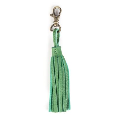 NATURAL LEATHER KEYCHAIN TASSEL FAIR TRADE PRODUCT 1