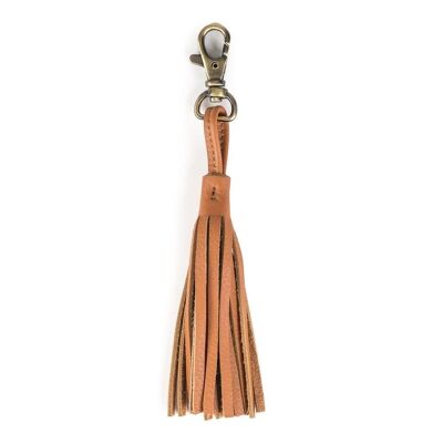 NATURAL LEATHER KEYCHAIN TASSEL FAIR TRADE PRODUCT 3