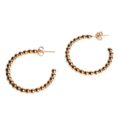 Ball hoop 925 silver rose gold plated 30mm