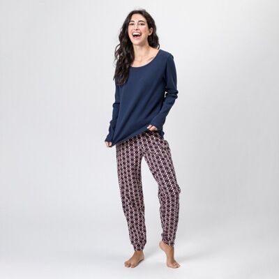 PYJAMA COTON BIO GAMMA POINTS MARINE