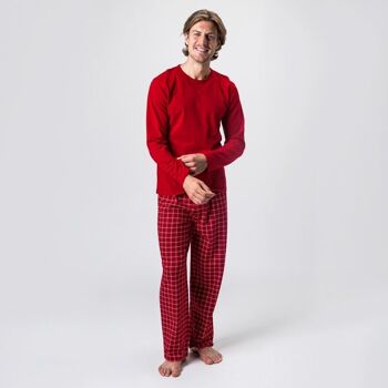 PYJAMA COTON BIO HOMME IOTA CHECKS ROUGE 4