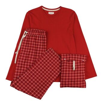 PYJAMA COTON BIO HOMME IOTA CHECKS ROUGE 7