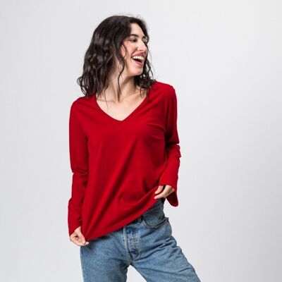 CAMICIA IN COTONE BIOLOGICO SIRA ROSSO