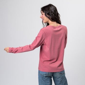 T-shirt basique rose en coton biologique Produit équitable 5