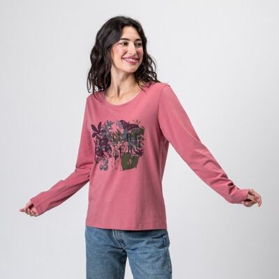 T-shirt basique rose en coton biologique Produit équitable