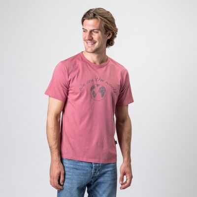 T-shirt Kako rosa in cotone organico Prodotto del commercio equo e solidale