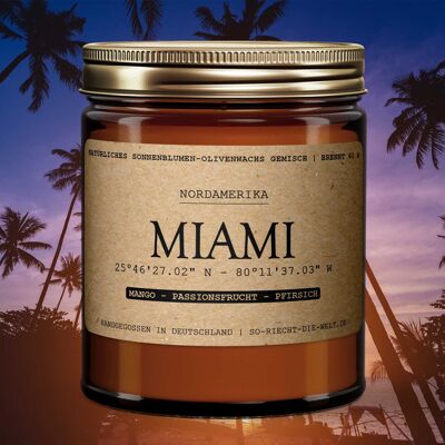 Vela Miami - Mango | fruta de la pasión | durazno