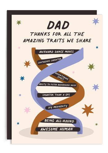 Carte de papa ADN | Carte de fête des pères | Carte d'anniversaire de papa de la science 2