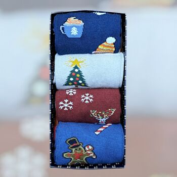 Coffret cadeau 36/41 - 4 paires de chaussettes de Noël 1
