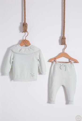 Combinaison pour bébé en tricot bio moderne - Deux pièces 7