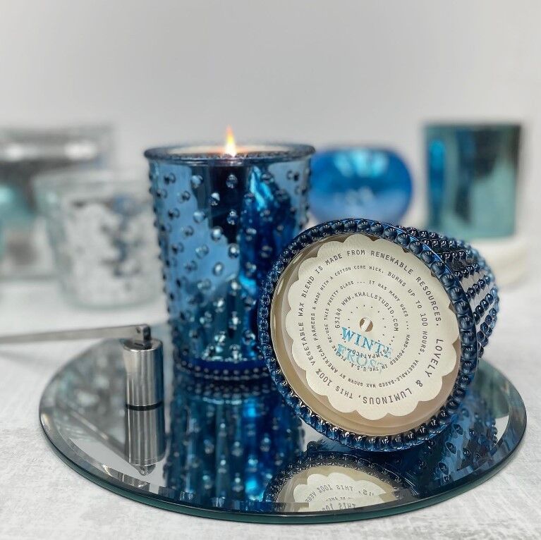 Simpatico Chrome Hobnail Candle #66 Winterfrost