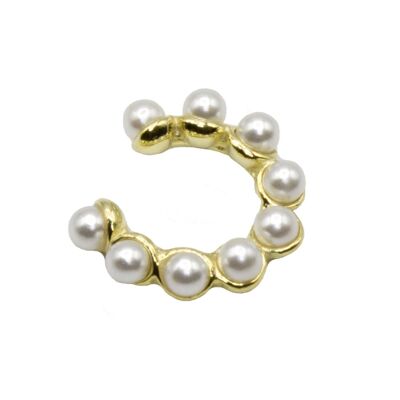 Earcuff Pearl 925 silver gold-plated