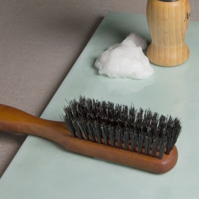 Beard and mustache brush with handle