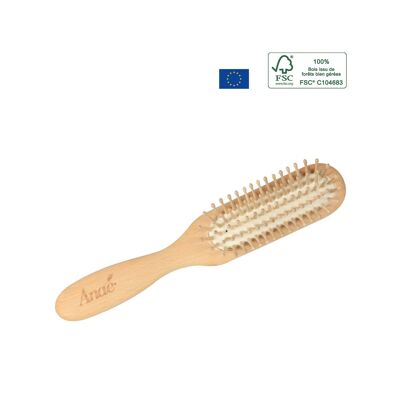 Hair brush - wood and wooden pins