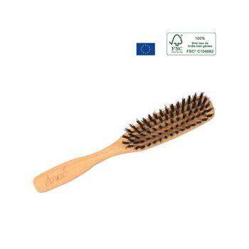 Brosse cheveux - bois et poils de sanglier