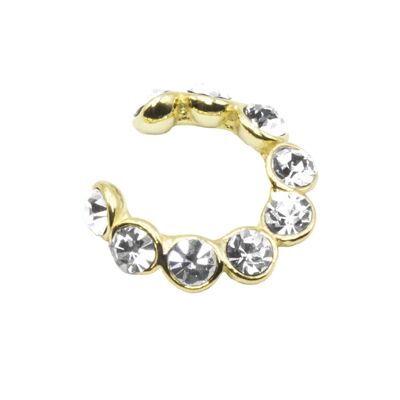 Earcuff crystal plata 925 chapado en oro