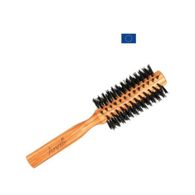 Brosse cheveux ronde - bois olivier et poils de sanglier