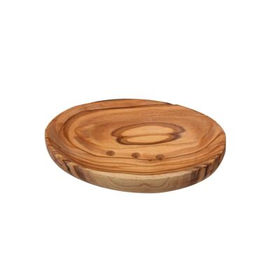 Portasapone ovale in legno d'ulivo