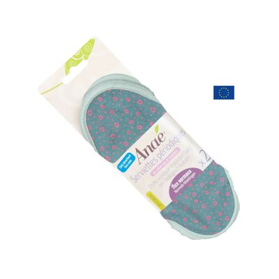 Serviettes hygiéniques lavables (lot de 2) - Flux normal - Motif mini-cercles