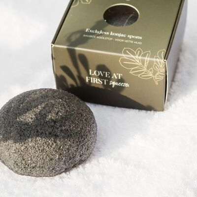 Esponja konjac de carbón de bambú negro